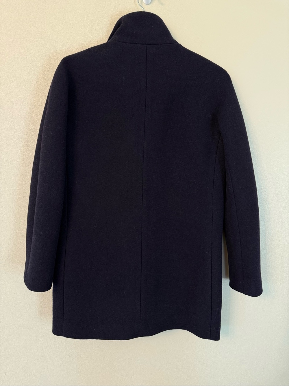 J. Crew Navy Stadium Cloth Cocoon Coat Italian Wool Nello Gori Size 00 - Picture 6 of 9